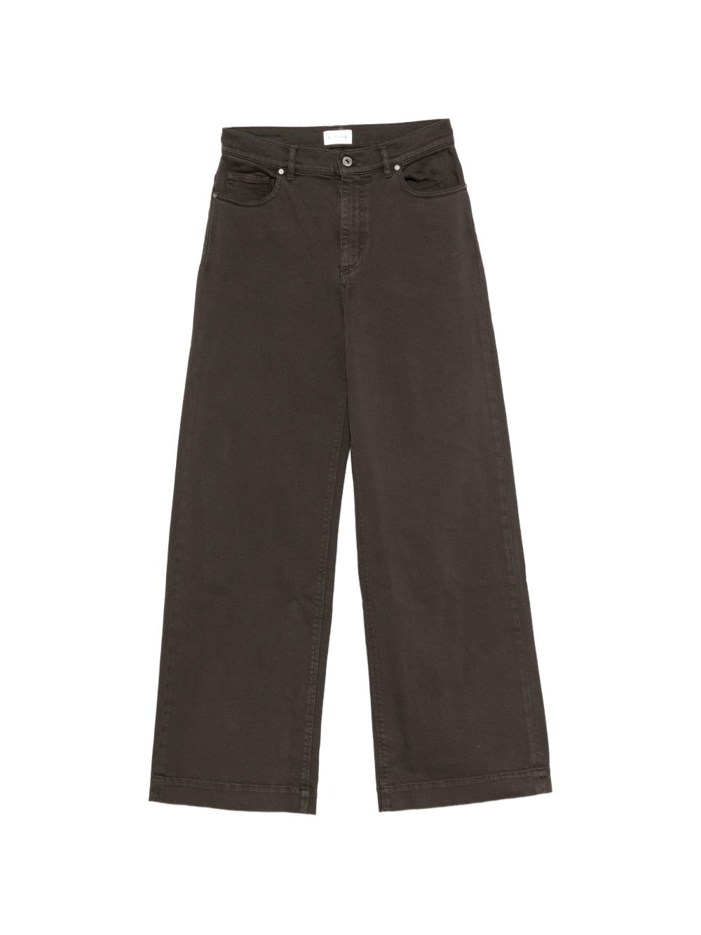 Wide-Leg Denim Jeans — Brown