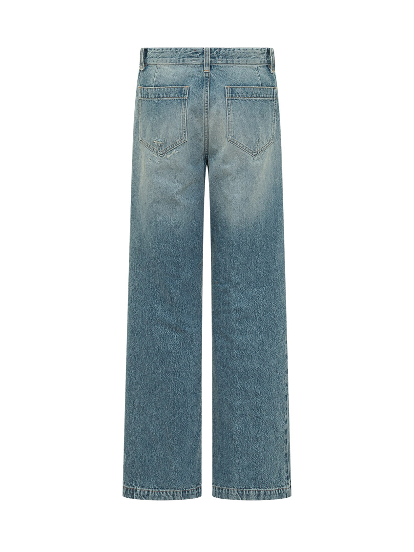 Blue Straight High Rise Jeans