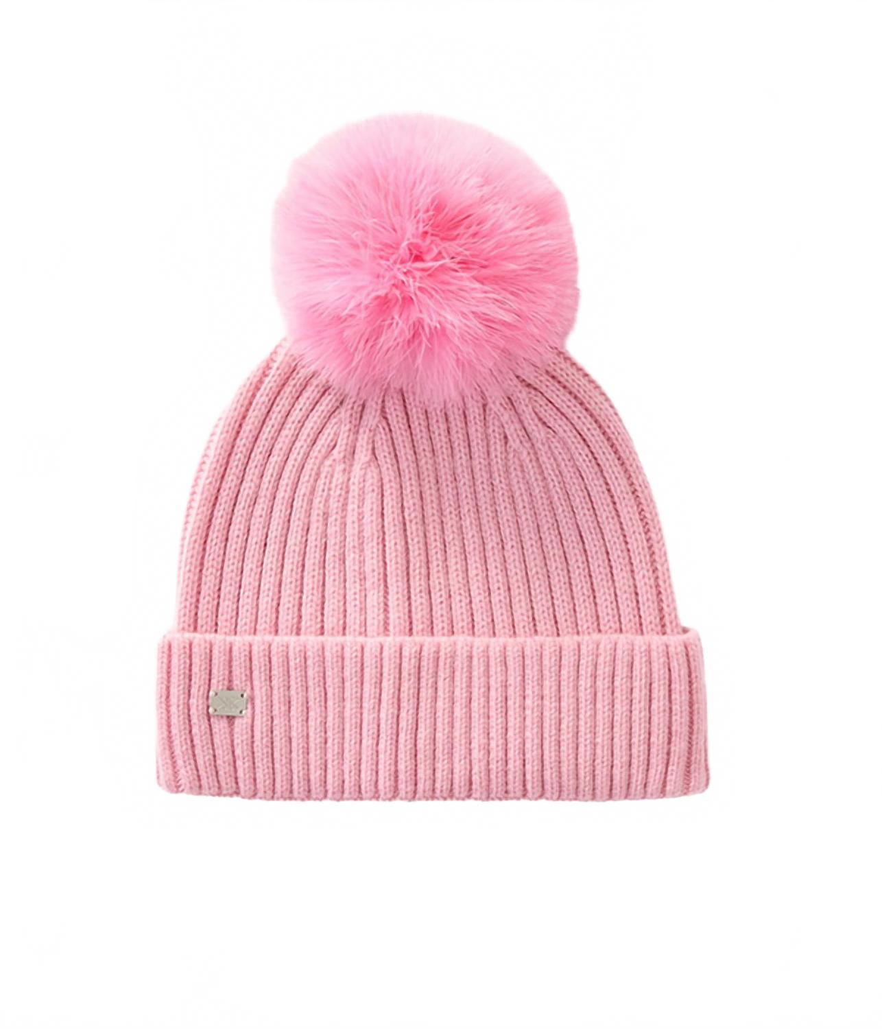 Women's Amalie Knit Hat With Pom In Pink Treat