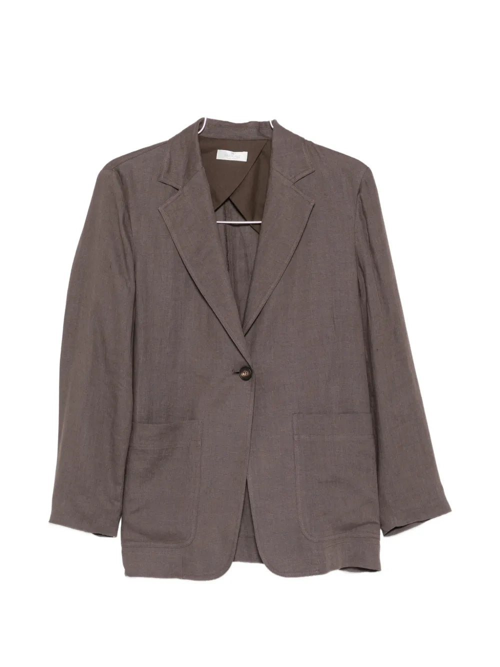 Linen Belted Blazer — Taupe