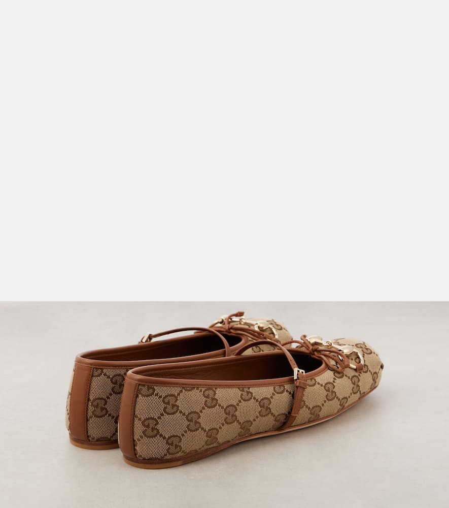 Gucci Gucci Horsebit GG Canvas ballet flats