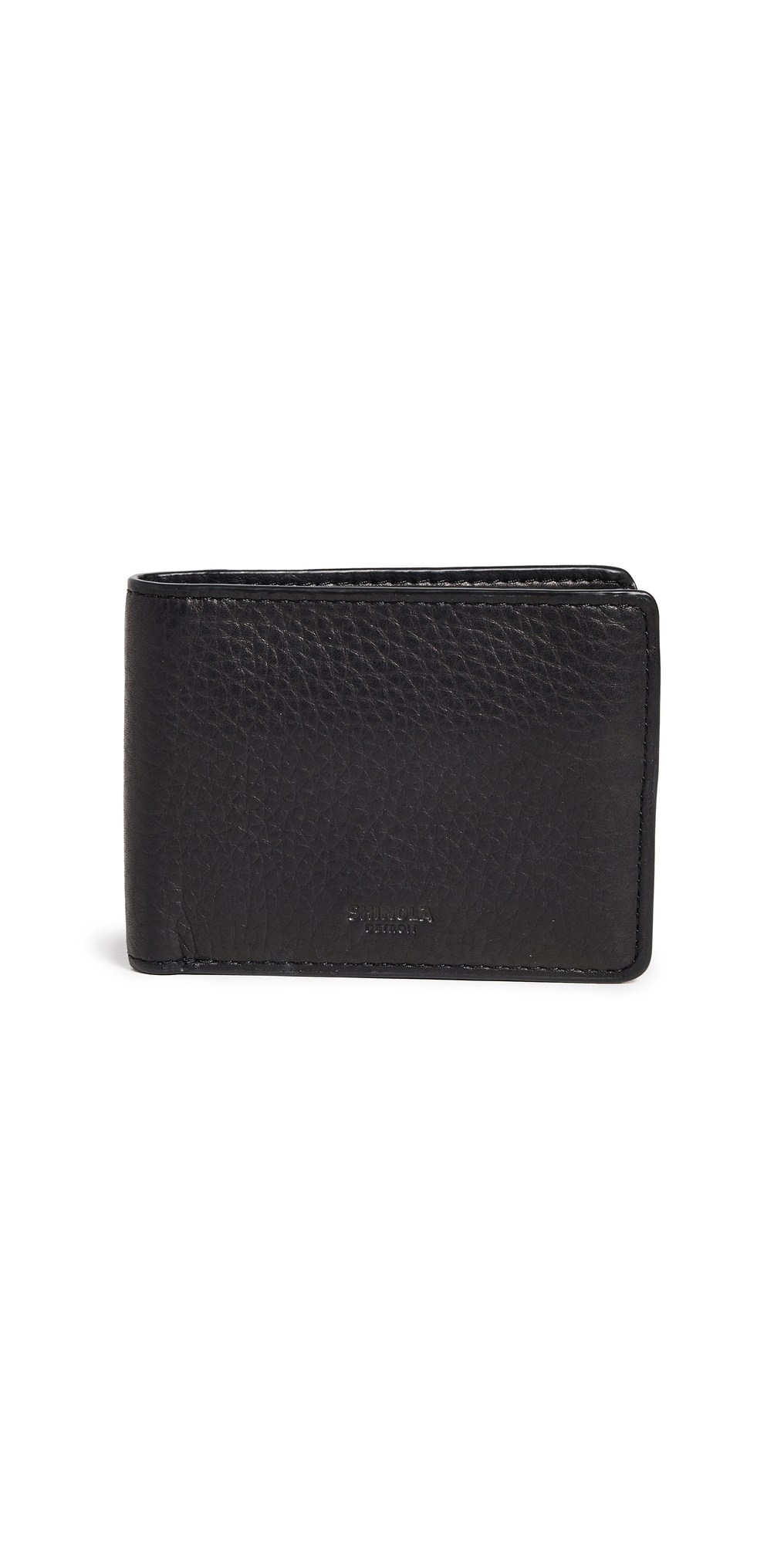Leather Bifold Wallet Black One Size
