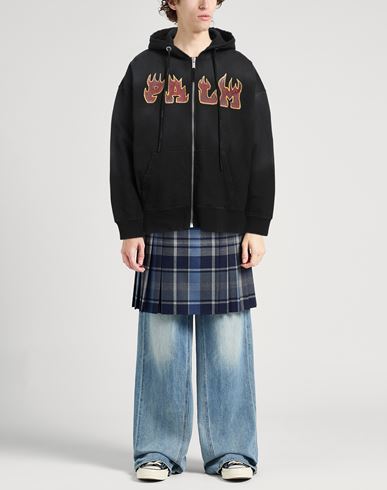Man Sweatshirt Black Size L Cotton, Polyester, Leather