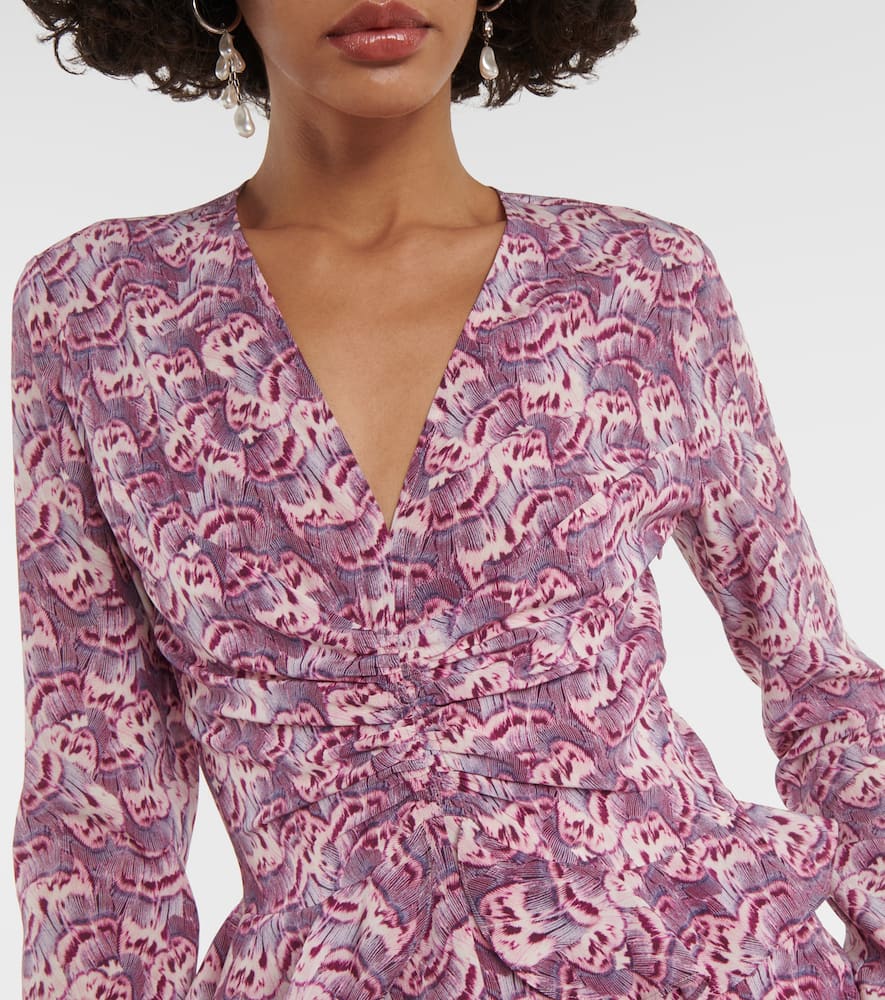 Usmara printed silk-blend minidress