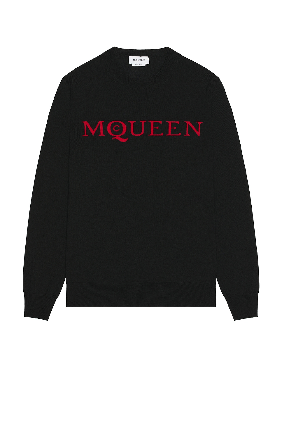 McQueen Crew Neck Jacquard Sweater in Black