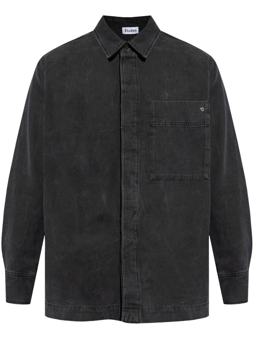 Stud-detail denim shirt - Black