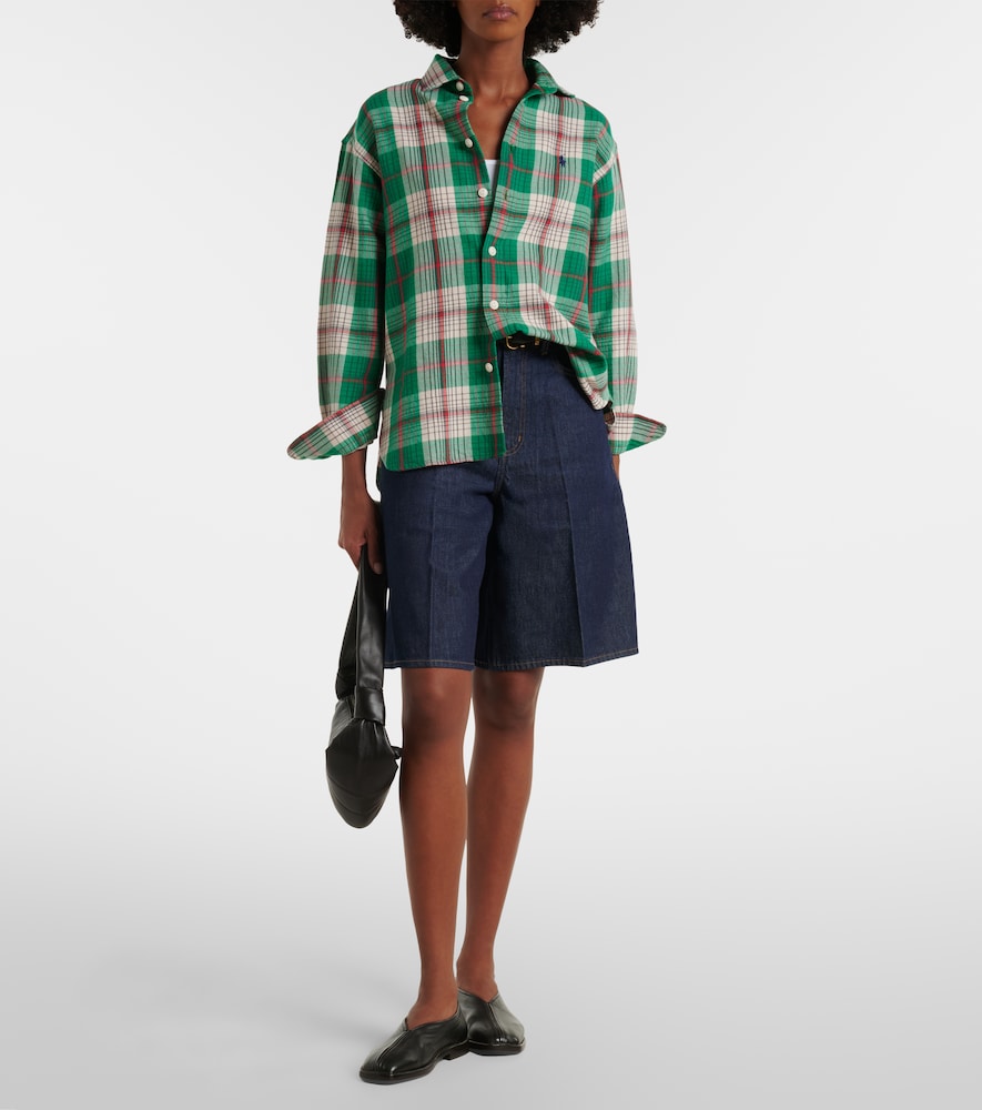 Plaid cotton twill shirt