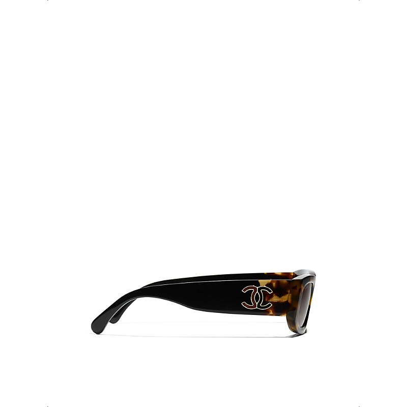 Womens Rectangle-Frame Sunglasses