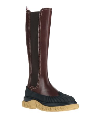 Woman Boot Dark brown Size 7.5 Calfskin, Rubber