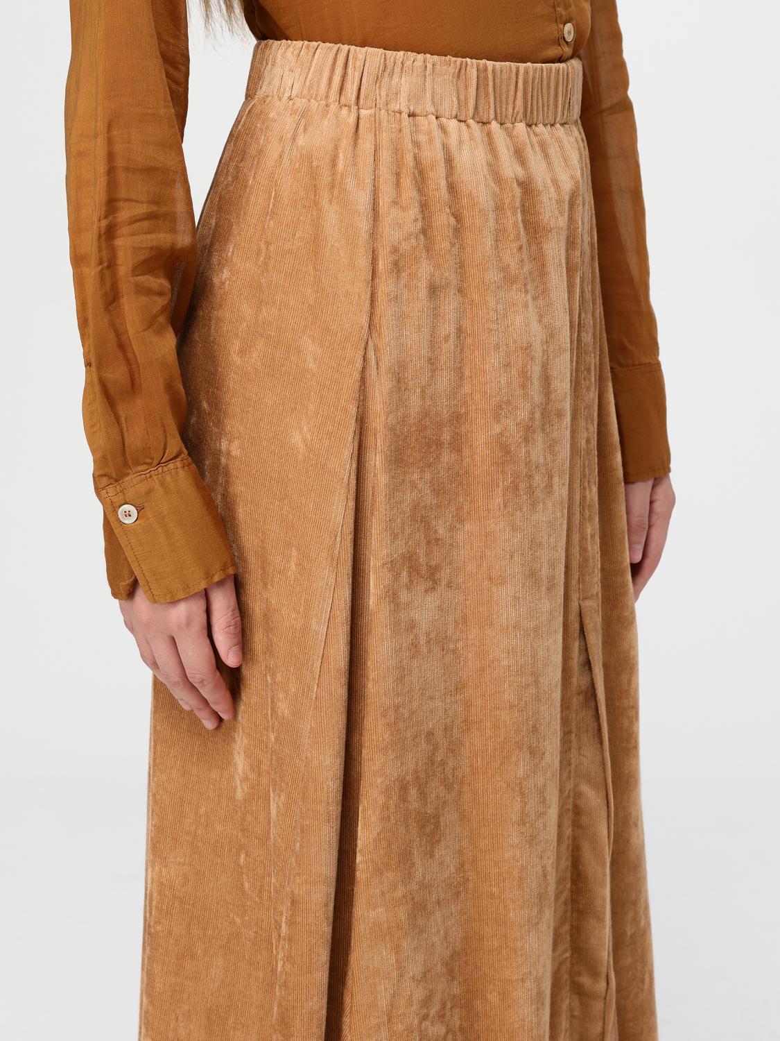 Velvet godet midi skirt - Neutrals
