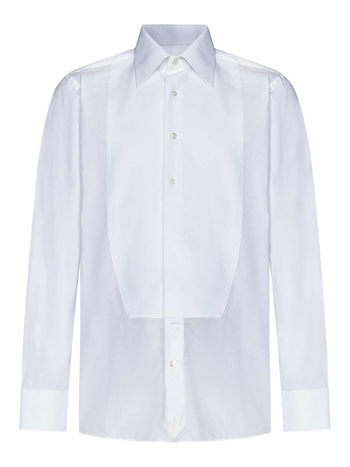 *Icon White Cotton Tuxedo Shirt
