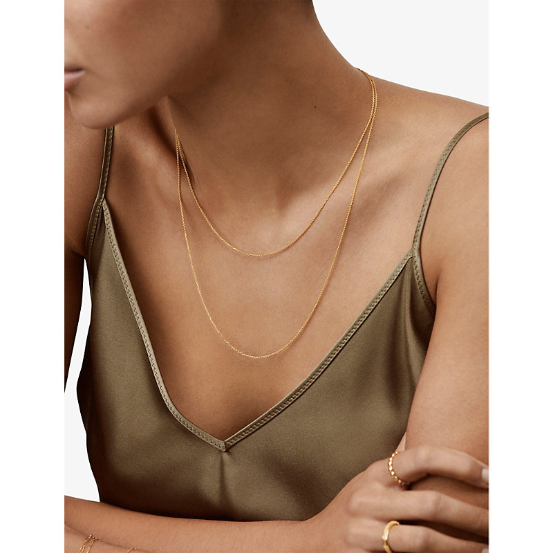 Womens Yellow Gold Fine 18ct Yellow Gold-plated Vermeil Sterling-silver Chain Necklace 
