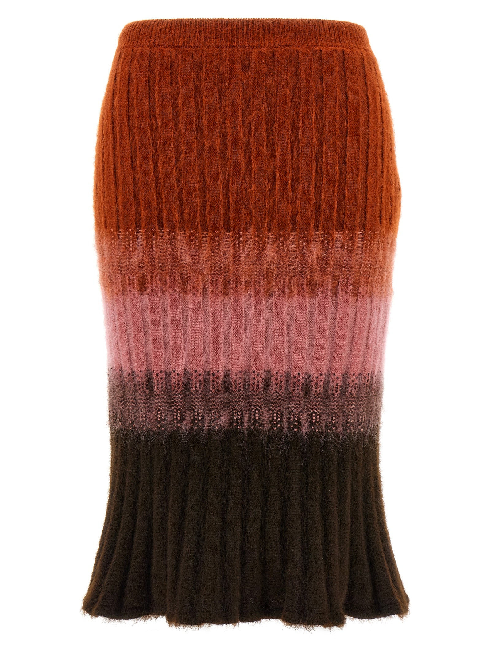 Degradé Ribbed Wool Skirt — Multicolor