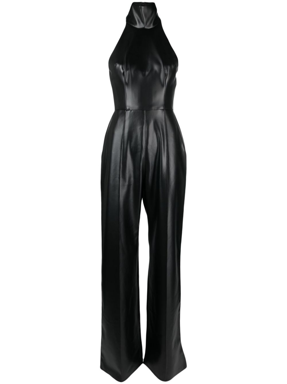 Malen faux-leather jumpsuit - Black