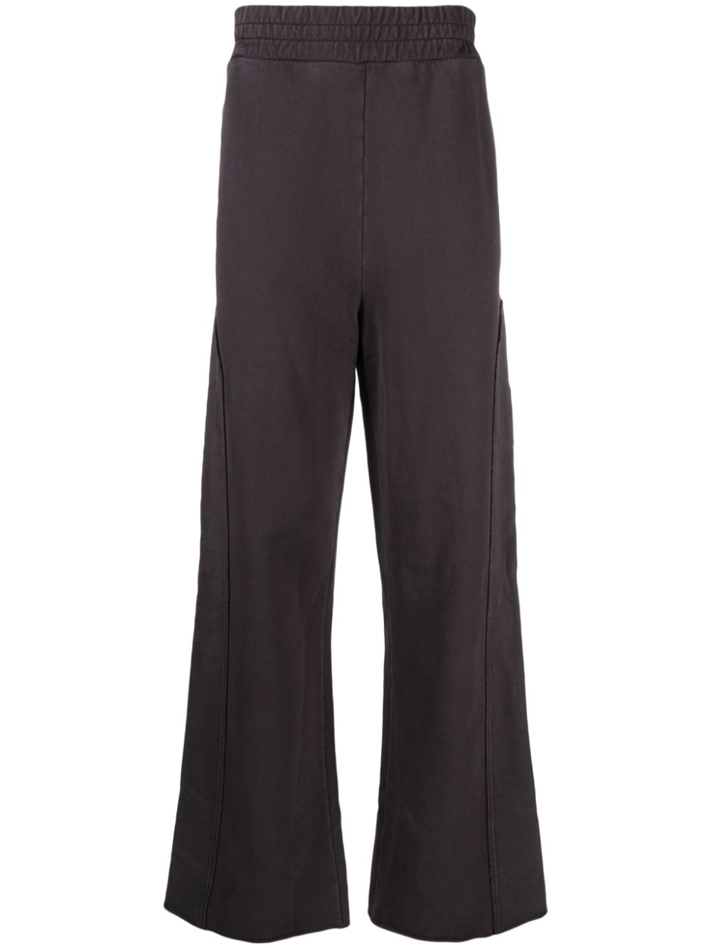 Logo-embroidered organic cotton track pants - Black