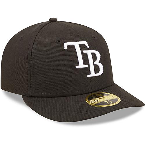 Officially Licensed Fanatics MLB Men's Rays Black & White Fitted Hat