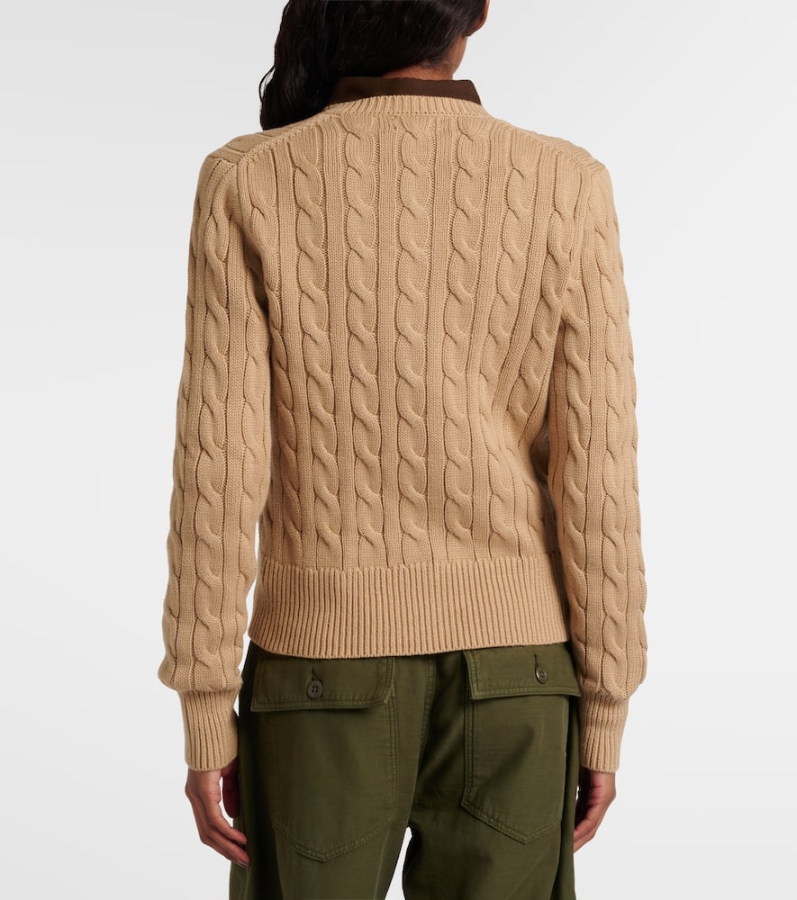 Cable-knit cotton cardigan