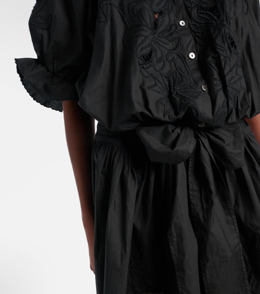 Embroidered cotton poplin minidress