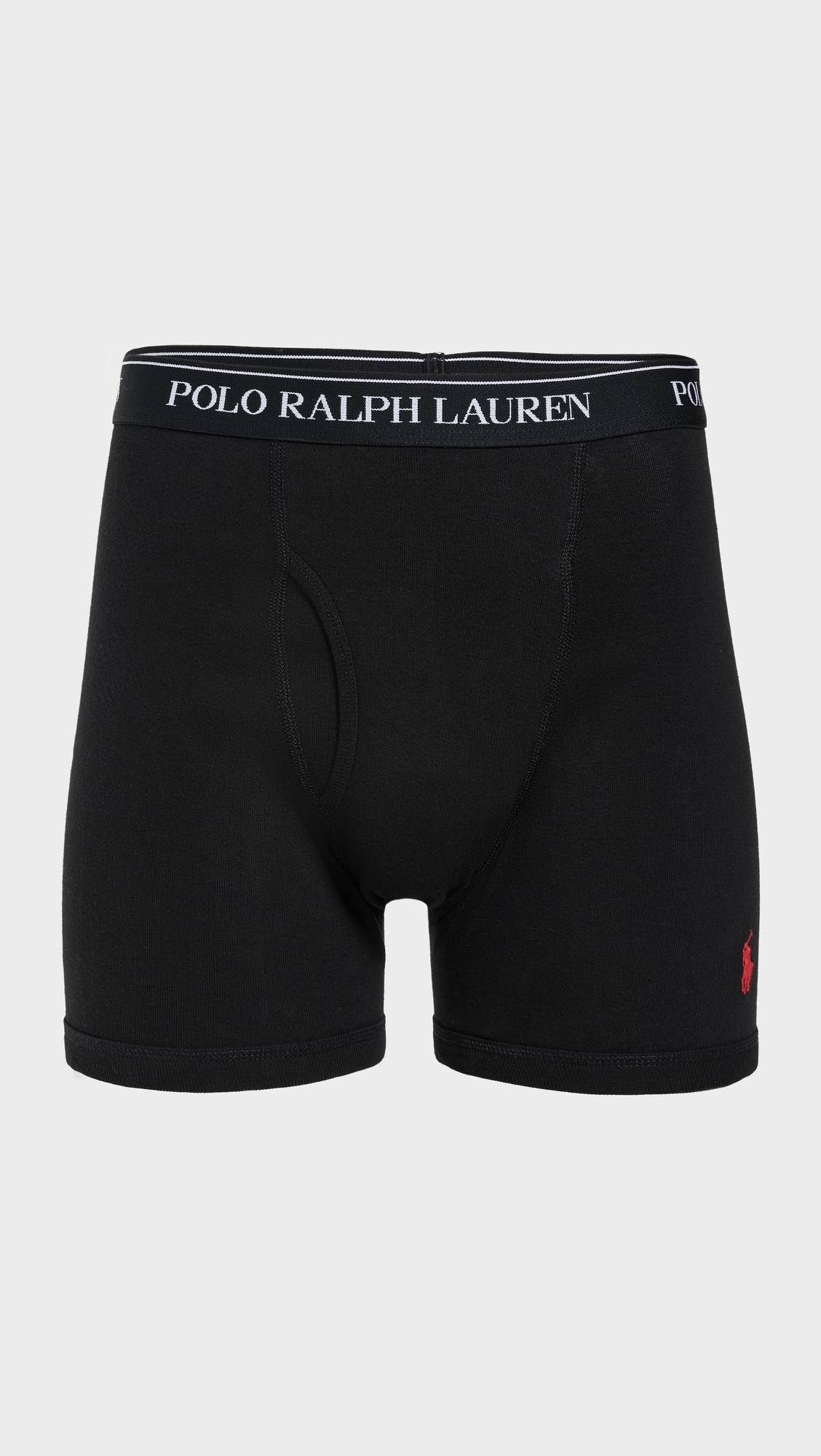 Classic Fit Cotton Boxer Briefs 3 Pack Polo Black