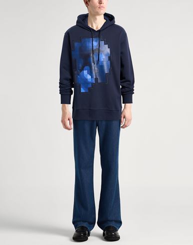 Man Sweatshirt Midnight blue Size M Cotton, Elastane