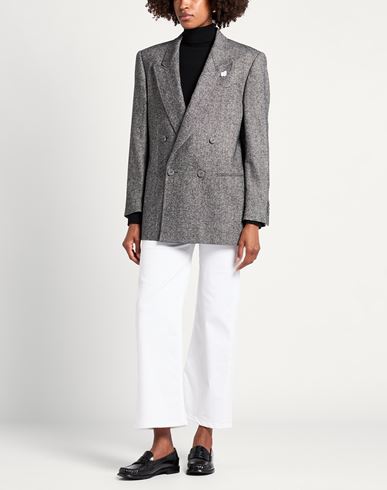 Woman Blazer Charcoal Size 12 Wool, Polyester, Acrylic, Silk, Elastane