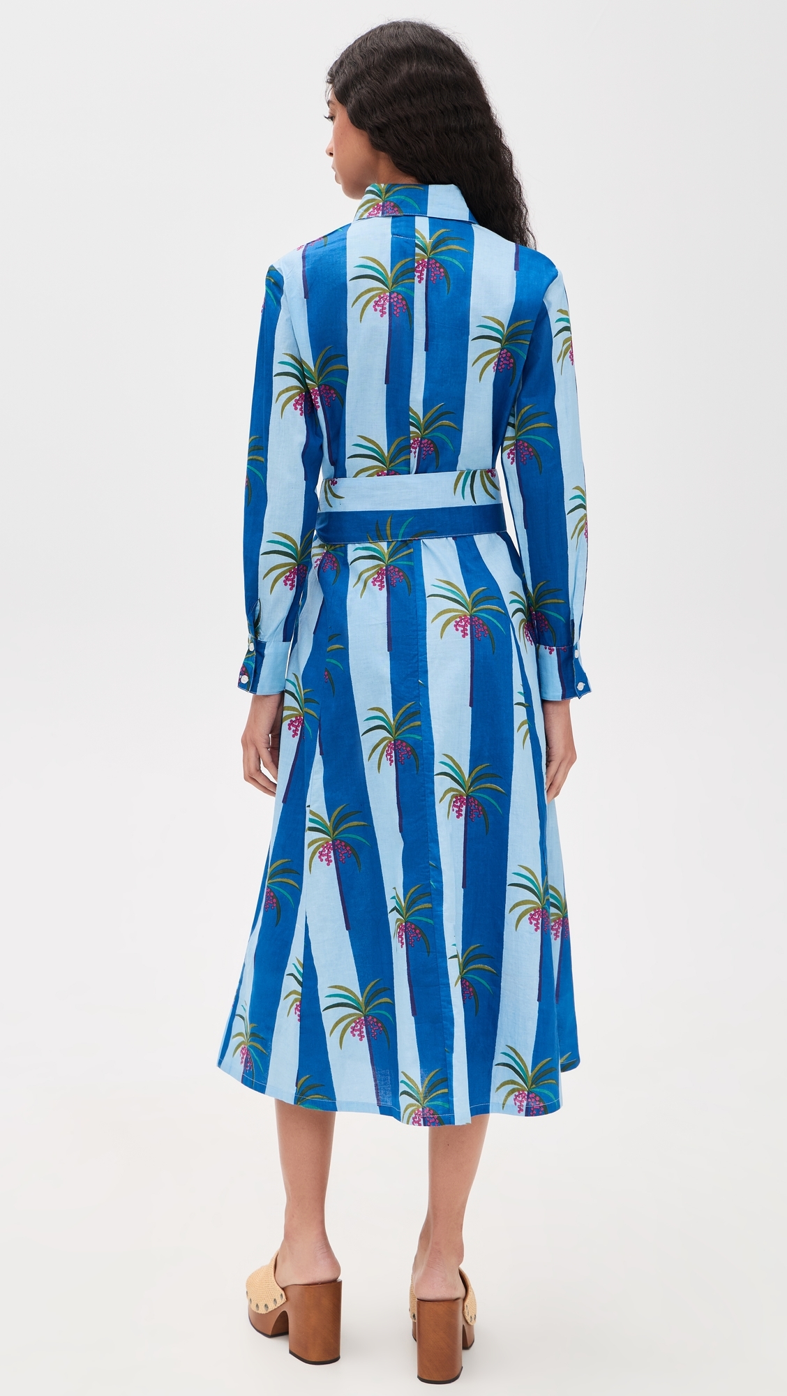 Luciana Palm Dress Blue
