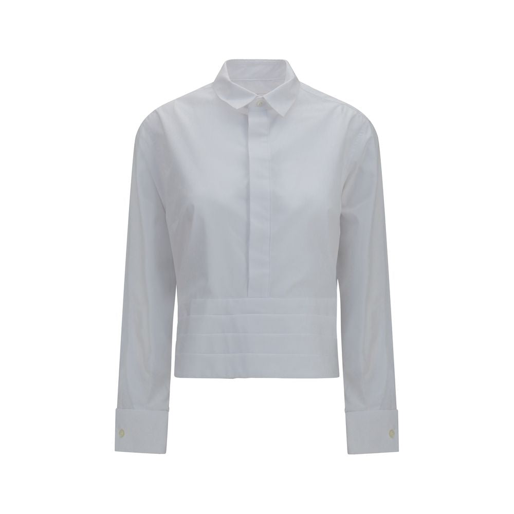 Cotton Poplin Cropped Shirt — White