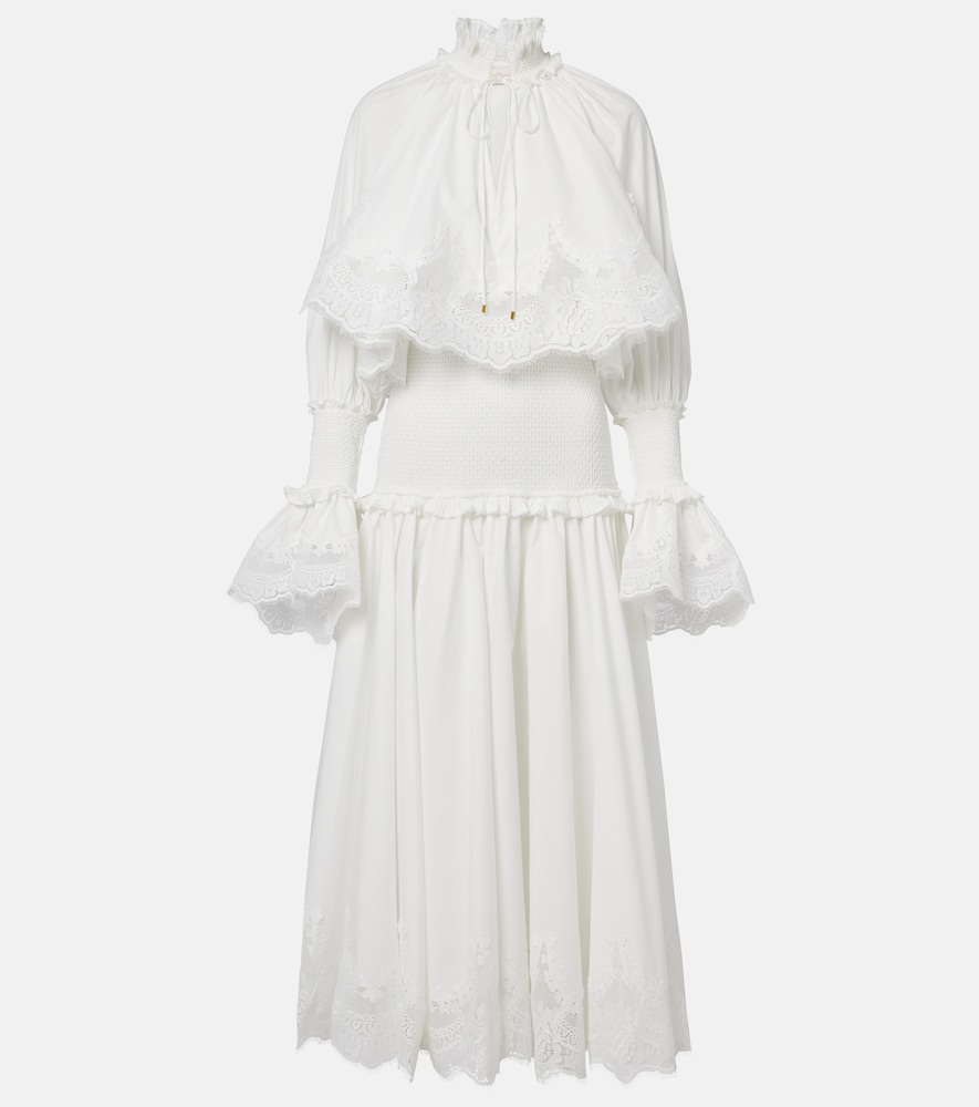 Alchemy lace-trimmed cotton poplin maxi dress