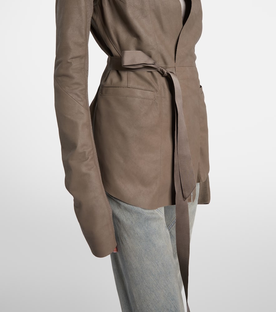 Hollywood virgin wool-trimmed leather blazer