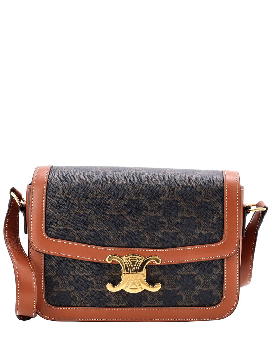 Triomphe Shoulder Bag Triomphe Coated Medium (Authentic Pre-Loved)