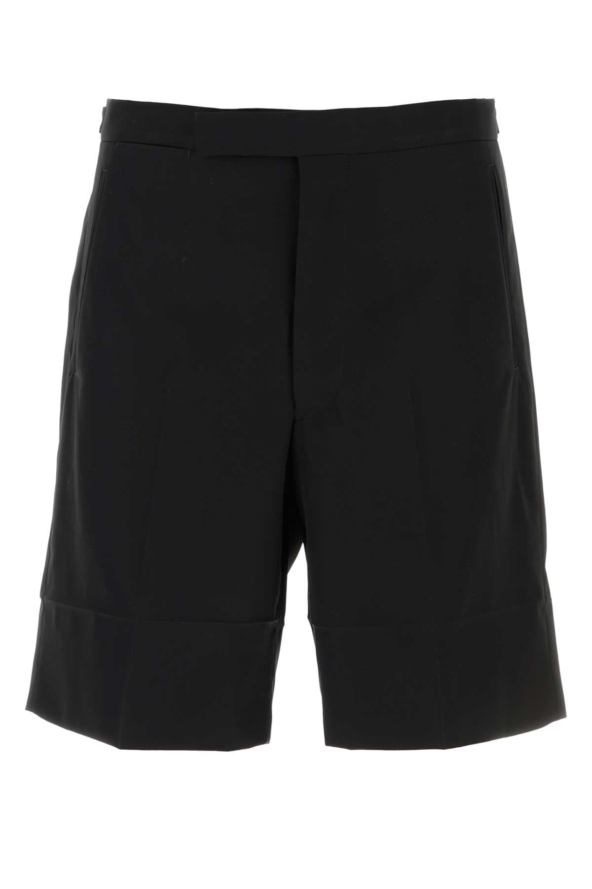 Cotton Bermuda Shorts — Black
