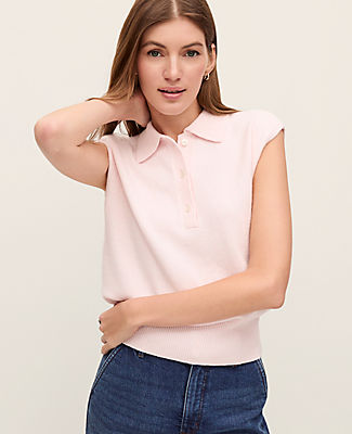 Ann Taylor Weekend Collared Sweater Vest