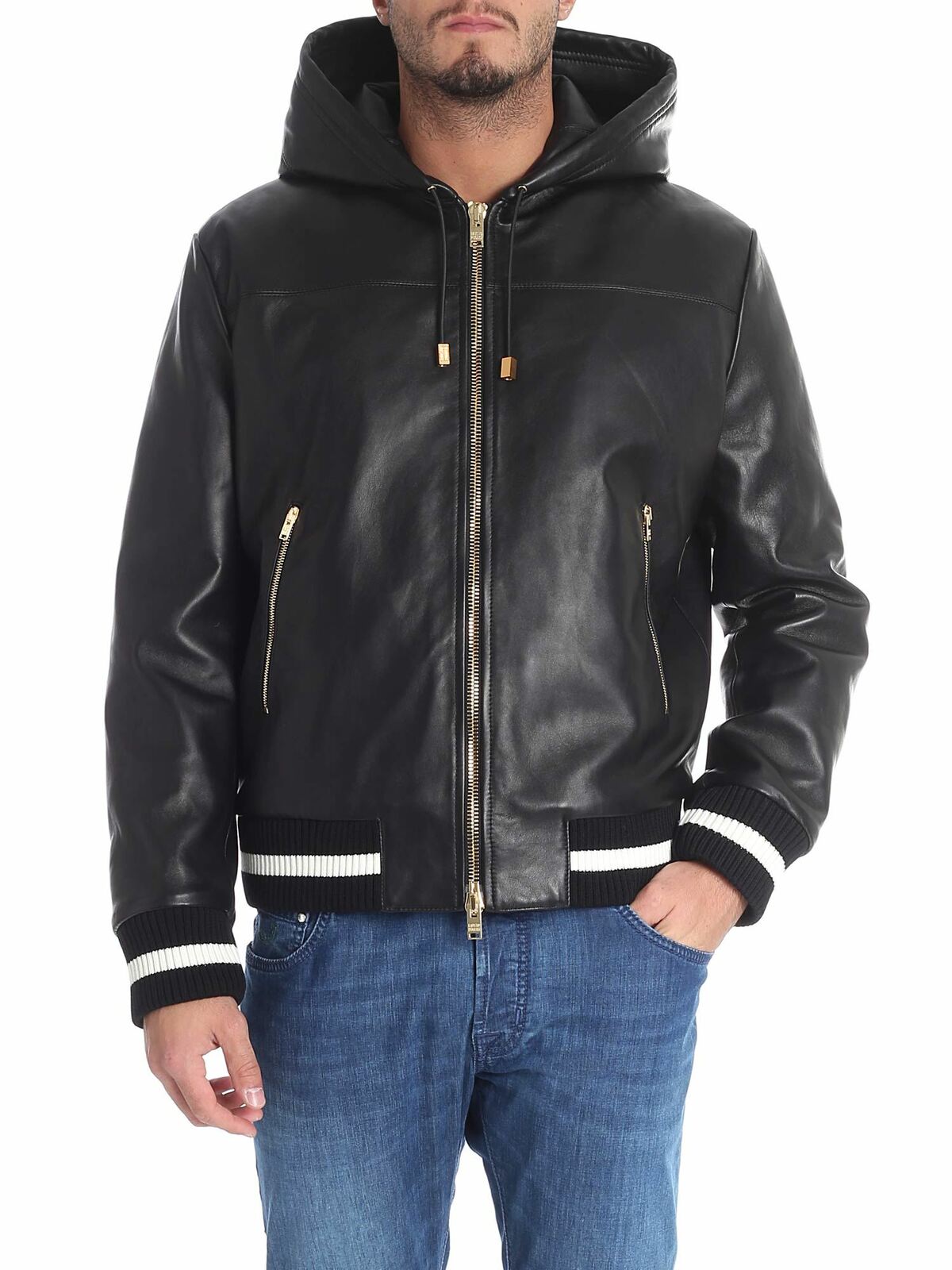 Black lined leather jacket