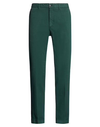 Man Pants Dark green Size 33 Cotton, Elastane