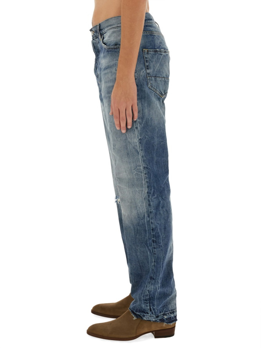 Blue Mid Rise Jeans