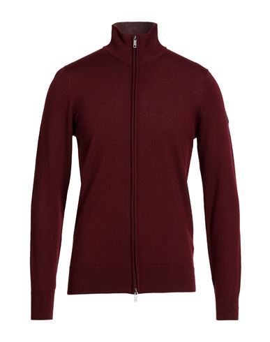 Man Cardigan Burgundy Size L Wool