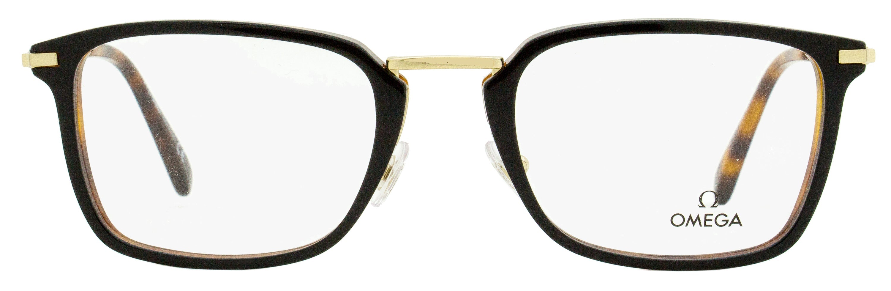OM5025 Rectangular Metal-Accented Eyeglasses — Black