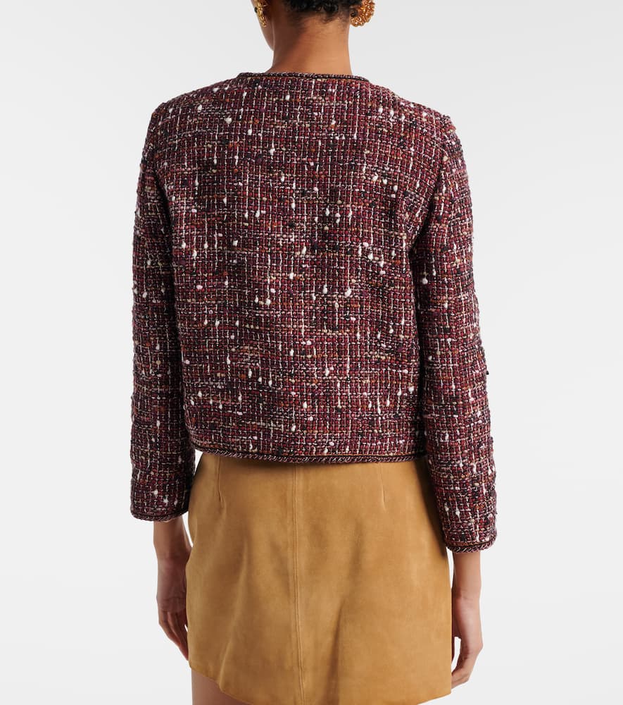 Cropped cotton-blend bouclé jacket