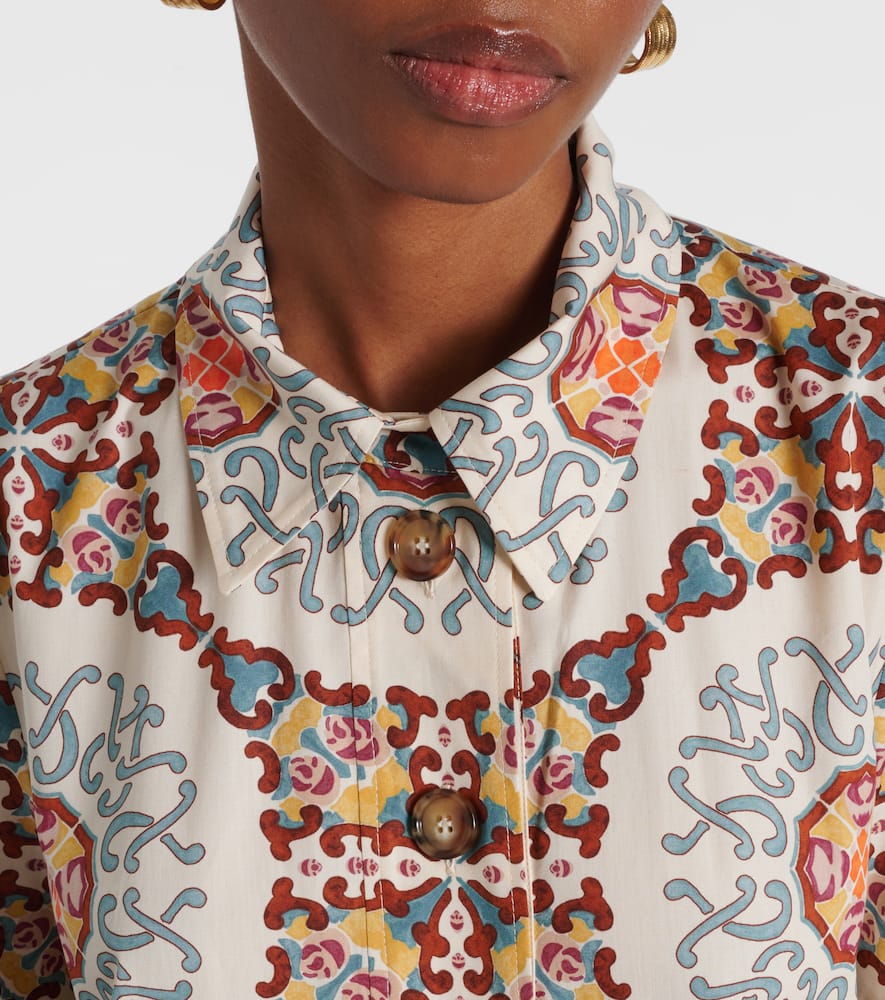 Artemis printed cotton poplin shirt dress