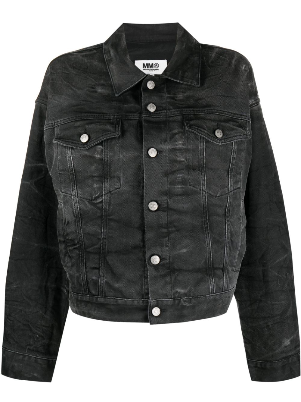 Distressed denim jacket - Black