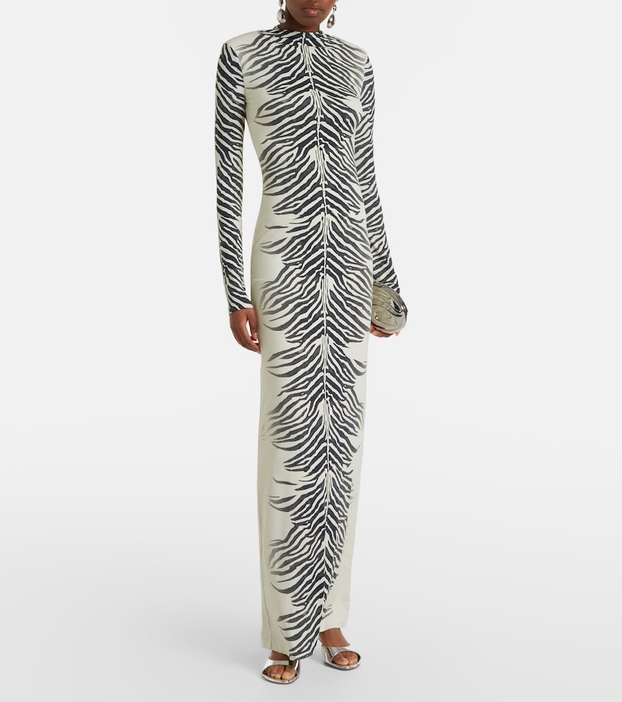 Kari zebra-print maxi dress