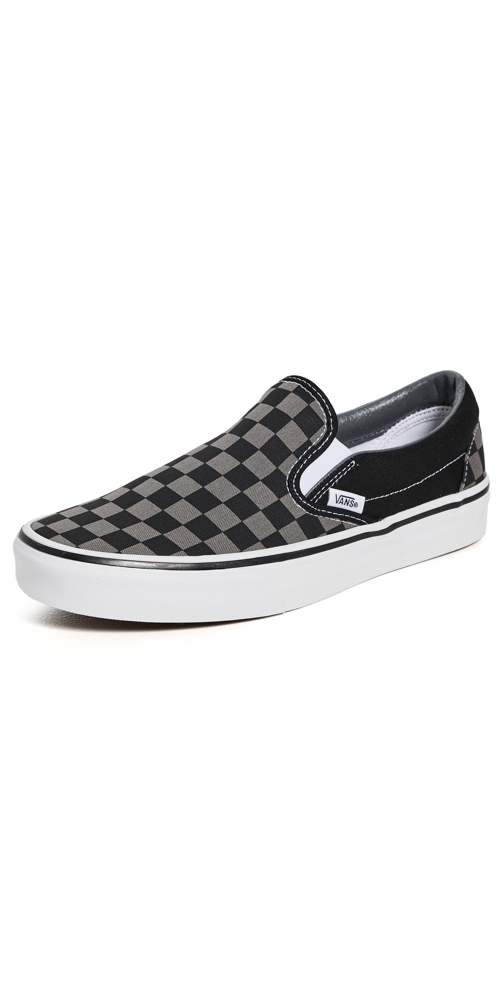 Classic Slip On Unisex Sneakers Black/Pewter Checkerboard W