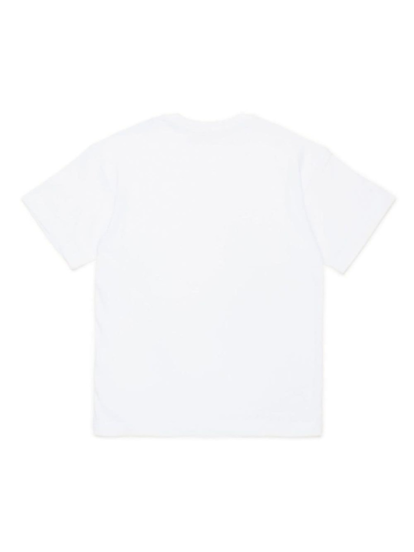 Boys White Crew Neck T-Shirts