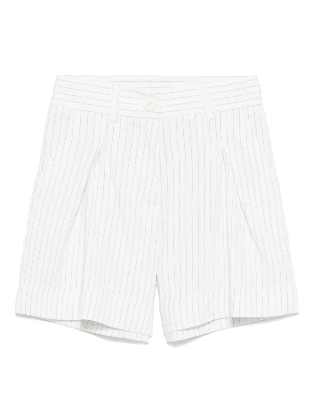 Pinstripe-pattern shorts - White