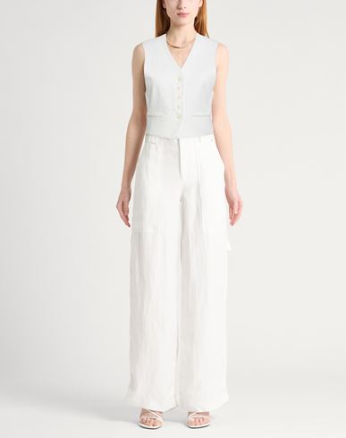 Woman Tailored Vest White Size 4 Cotton, Viscose, Elastane, Polyamide