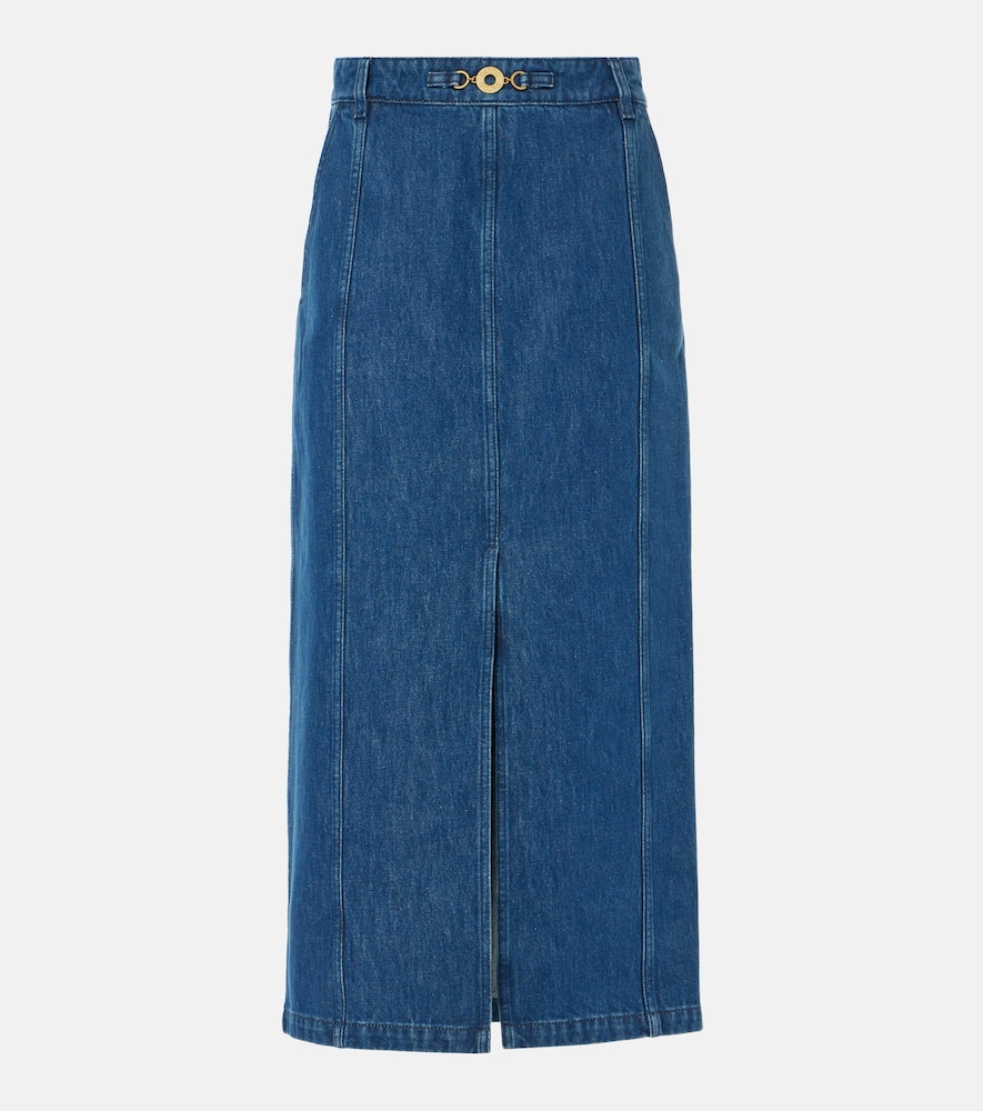 Denim maxi skirt