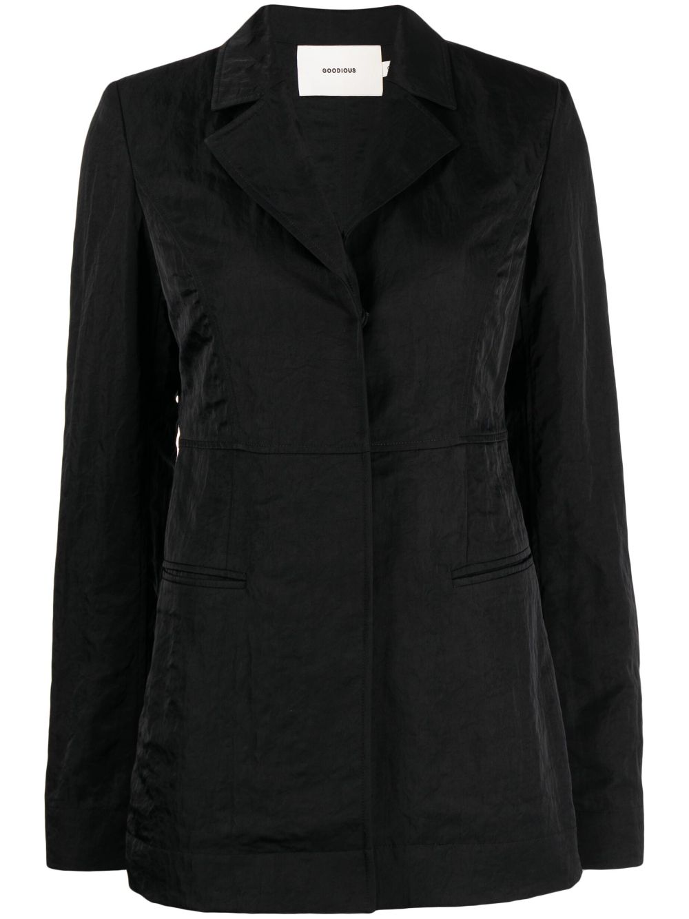 Single-breasted long-sleeve blazer - Black