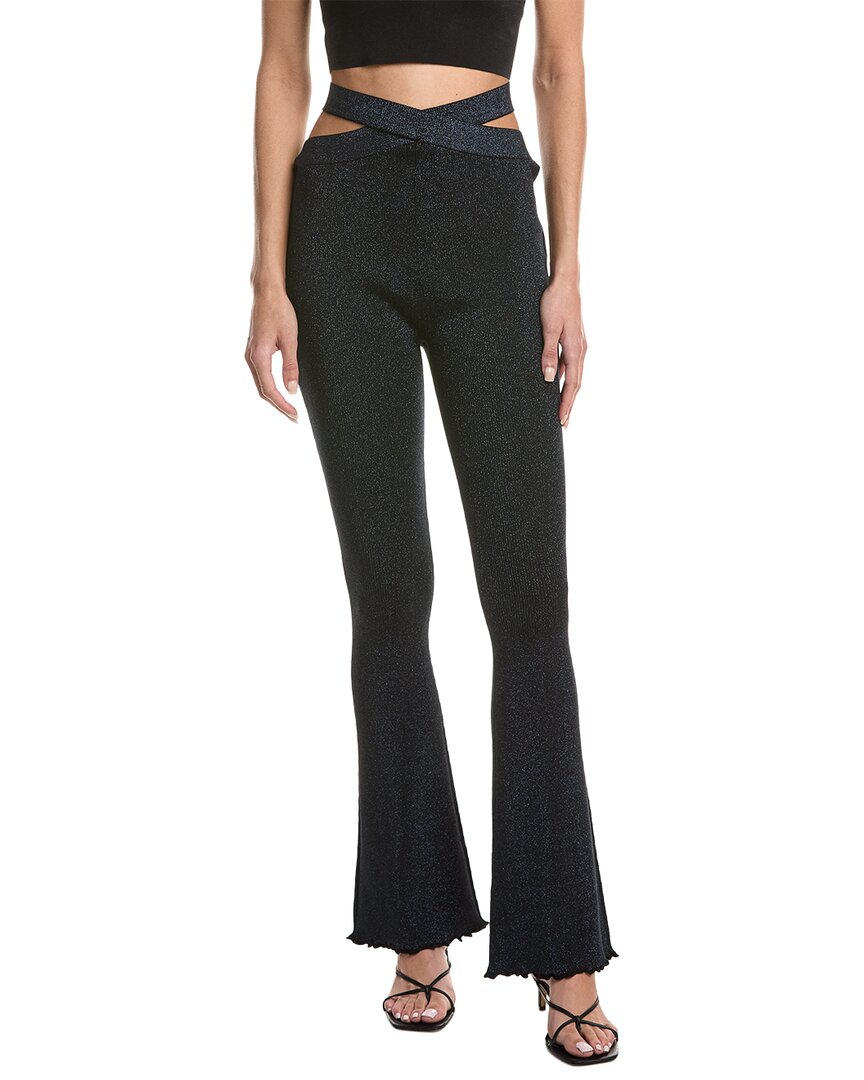 Marled Lurex Rib Crossover Flare Pant