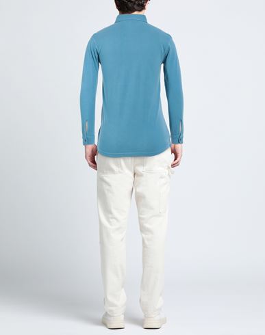 Cashmere Company Man Shirt Pastel blue Size 36 Cotton