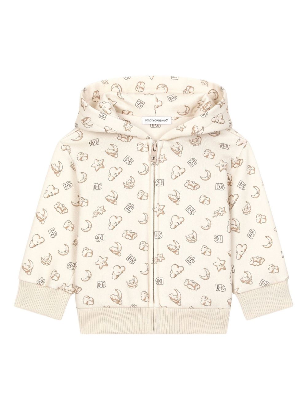 Graphic-print hoodie - Neutrals